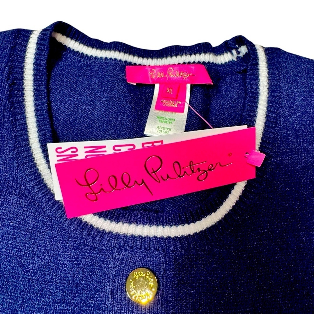 NWT New $198 Lilly Pulitzer Danley Sweater Navy Knit Dress Size XL - Picture 6 of 9